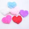 12Pcs 60*50mm Padded Plush Furry Heart Applique DIY Crafts Patches Flatback Scrapbooking Ornament Accessorie
