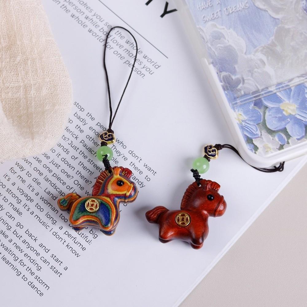 Traditional Mobile Phone Chain Handmade Zodiac Key Ring Horse Keychain Bag Decoration