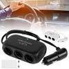 Автомобильный разветвитель на 3 розетки для прикуривателя, двойной USB-порт, светодиодная подсветка, быстрое автомобильное зарядное устройство 12 В 24 В для iPhone, GPS, видеорегистратора.