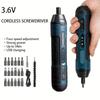 [Cordless Screwdriver] 4 Torque Setting Cordless Electric Screwdriver Set 3.6V Lithium Power Screwdriver