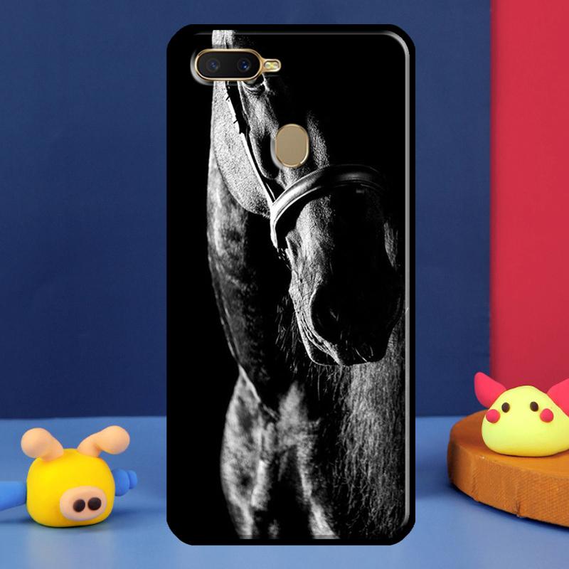 Чехол для телефона Oppo A54 A57 S A78 A58 A98 A5 A9 A91 A15 A16 A17 A52 A72 A76 A96 A74 A94 A77 с изображением лошади