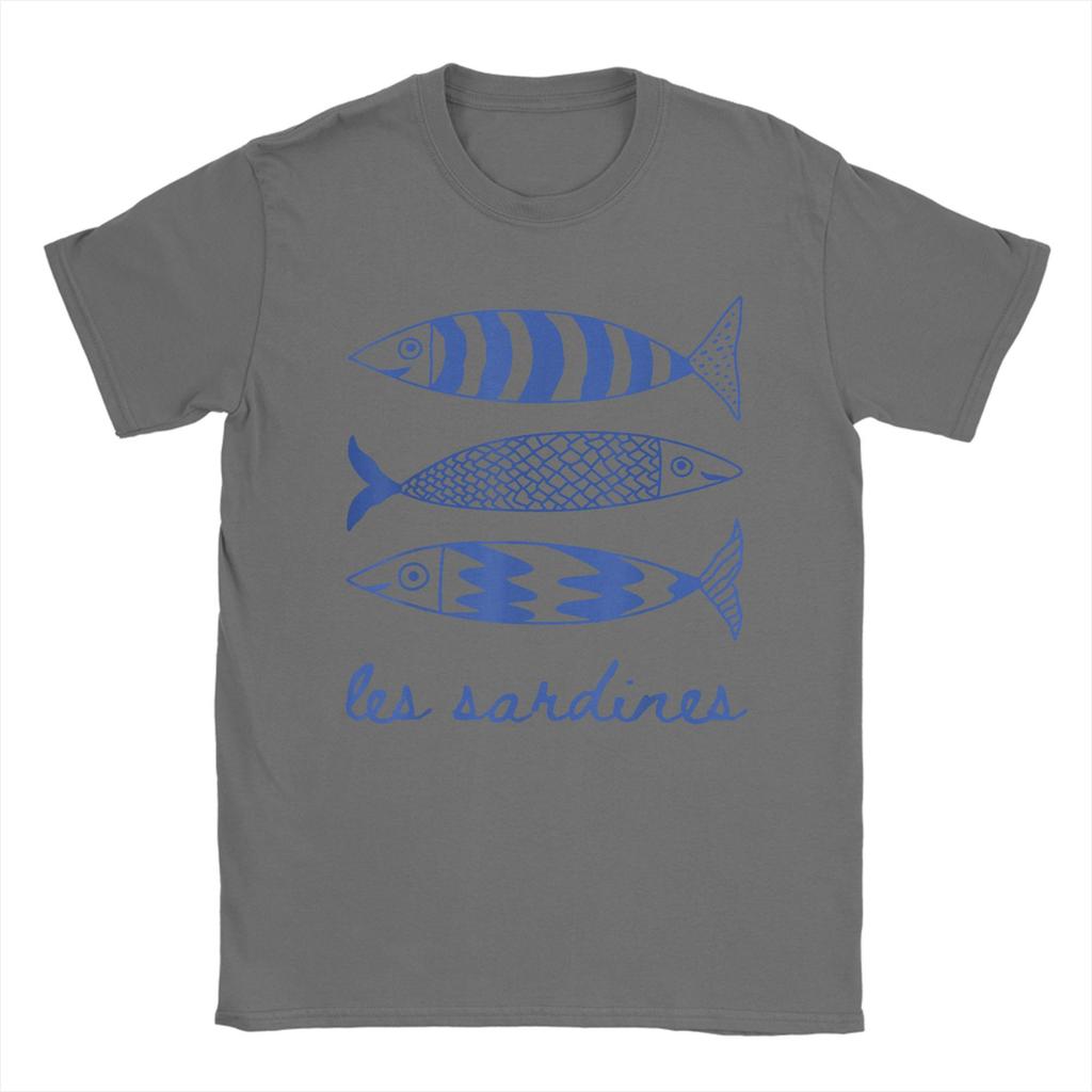 Les Sardines Tinned Fish Graphic Funny T Shirt Men's Cotton Funny T-Shirts O Neck Fisherman Tees Short Sleeve Tops Classic