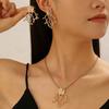 Серьги-подвески и колье из искусственного красного коралла, ювелирный набор из текстурированного сплава с красной эмалью и цирконами, уникальный дизайн в морском стиле, подарок для женщин