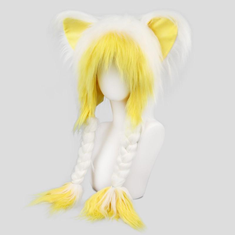 Fursuit Hood With Cat Ears Anime Cosplay Headpiece Y2K Fluffy Unisex Costume Accessory Adult