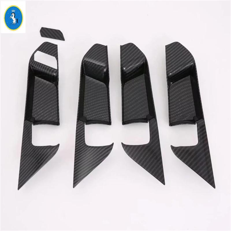 Inner Door Pull Handle Hand-clasping Bowl Cover Trim For TOYOTA RAV4 RAV 4 XA50 - Carbon Fiber Interior Accessories