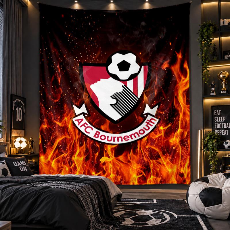 Wall Hanging Tapestry Bournemouth Football Print Cloth for Living Room Bedroom Home Decor