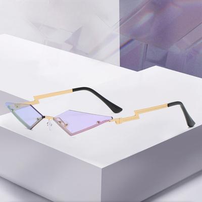 Унисекс Uv400 Трендовые Узкие Очки Солнцезащитные Очки Безободковые Ретро Форма Настоящая Пленка Солнцезащитные Очки Уличная Одежда Аксессуары