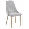 Light Gray Velvet Chair with Vertical Stitching and Natural Oak Legs by Furnitex