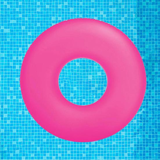 Swimming Ring Inflatable Leakproof Fluorescent Light Neon Light Portable Pool Swim Ring Summer