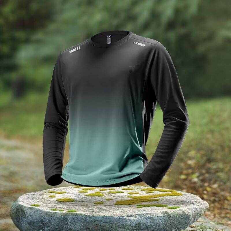Men's Quick-Dry Long-Sleeve Sports Top for Running, Cycling, Fitness, and Outdoor Activities.