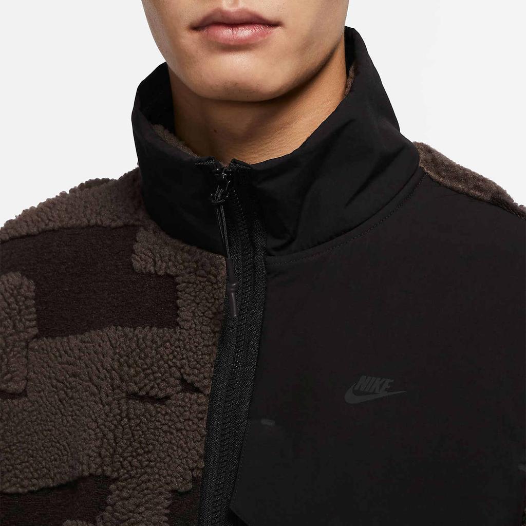 Nike Tech Pack Engineered Casual Zip Collar Long Sleeve Fleece Jacket Men Jacket Brown DD6633-013