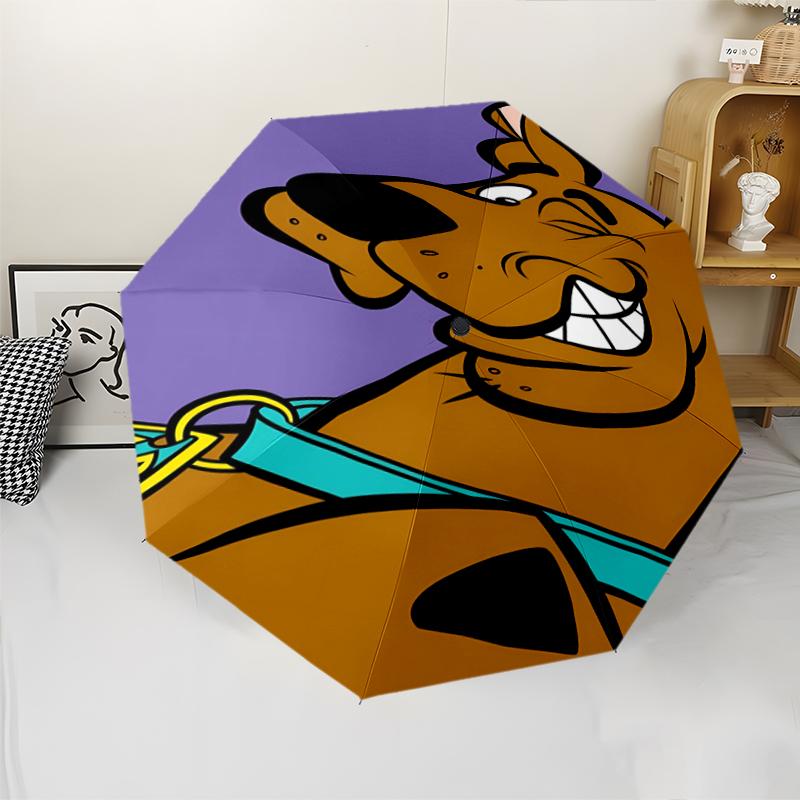 Scooby Doo Theme Automatic Umbrella, Lightweight & Portable, 8 Rib, Perfect for Outdoor Travel, Birthdays, Christmas, Gifts.