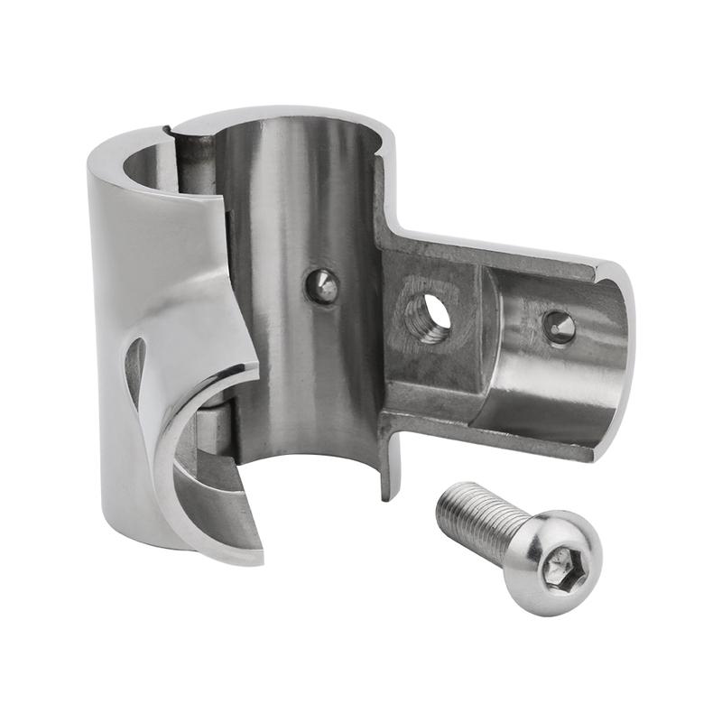 3-Way 90° Split Tube Pipe Connector Boat Handrail Fitting 316 Stainless Steel 22/25mm Tee Handrail Fittings Marine Hardware