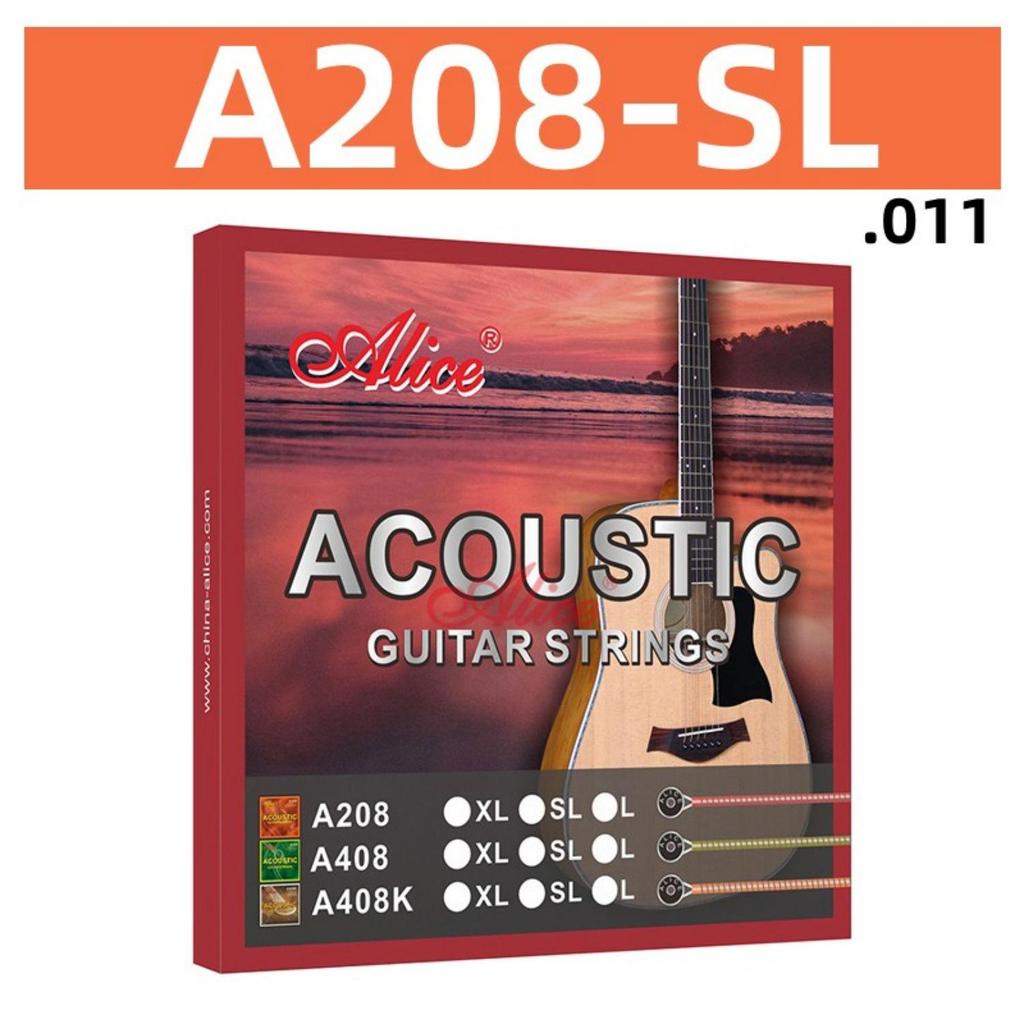 Alice A208SL/L Комплект струн для акустической гитары, стальные струны .011/.012 для деревянных гитар
