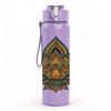 1PC Golden Lotus Mandala 750ml Color Plastic Sports Water Bottle Leakproof Flip Straw Lid Suitable for Sports Office Home Use