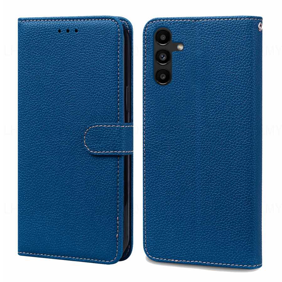 Litchi Texture Leather Flip Case For Samsung Galaxy A16 5G A06 M15 M35 M55 A26 A36 A56 A17 A07 S25 FE Plus Ultra Edge A 17 36 56 Wallet Bumper Cover