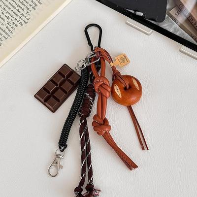 Милый улыбающийся кулон в виде хлеба из плетеной веревки, аксессуар для сумки, модная подвеска в виде щелочной воды для хлеба