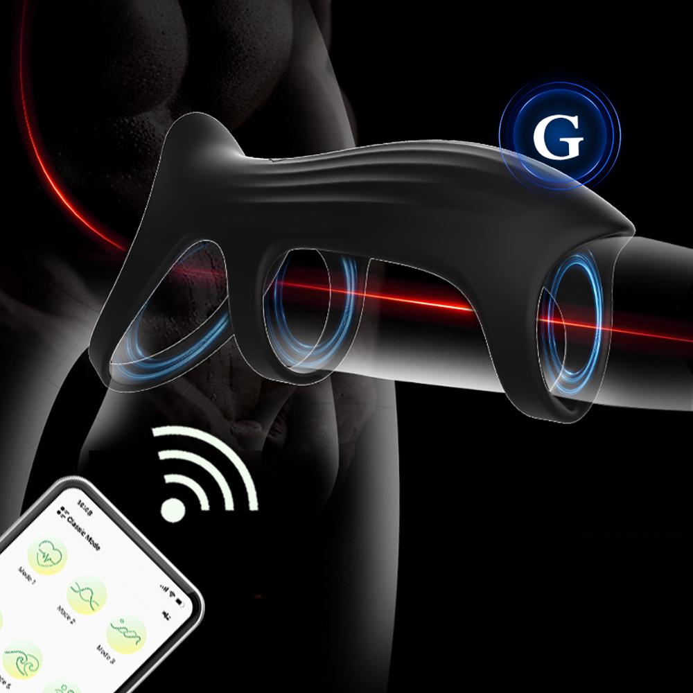 Кольцо для пениса, вибрация, повышение твердости и длительности эрекции, сексуальная игрушка для взрослых, вибратор с дистанционным управлением 10, стимулирующий