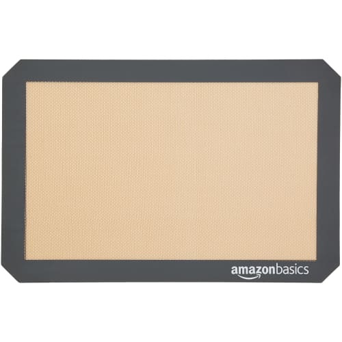 Basic Silicone Baking Mats, Set of 3, Rectangular, 41.9cm L X 29.5cm W, Beige/Gray