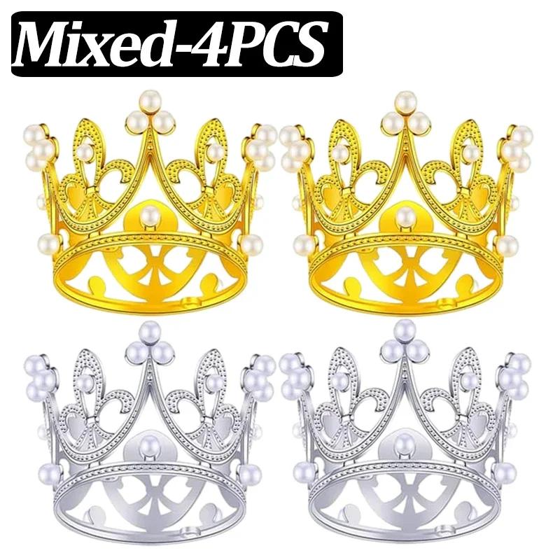 20/1 шт. Мини-корона, украшение для торта, принцесса, топпер, детская жемчужная тиара, украшение для свадебного торта на день рождения, вечеринку, украшение для торта