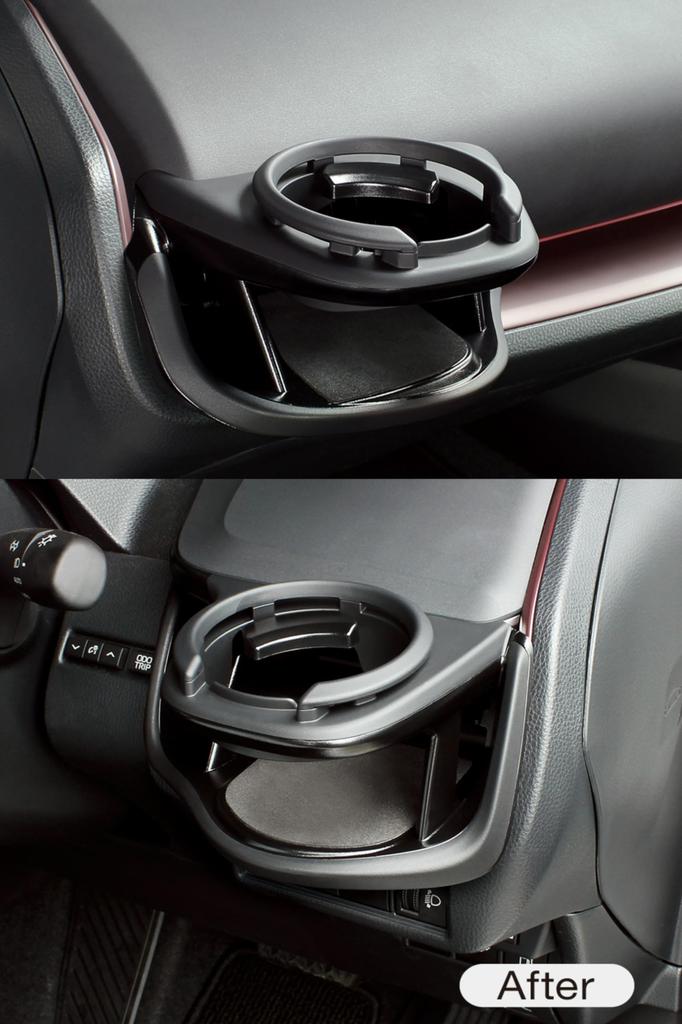 Tsuchiya Yac Drink Holder Set for Driver and Passenger Compatible with 60 Series Prius Vehicle-Specific Seats, (SY-P16, SY-P17)