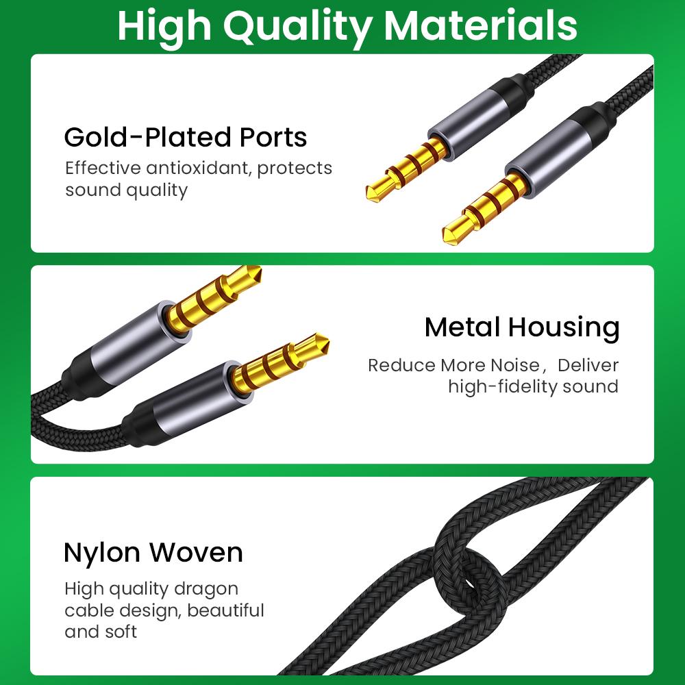 Кабель AUX 3,5 мм, аудиокабель «папа-папа», кабель динамика 3,5 мм для наушников, автомобиля для Xiaomi Redmi 5 plus Oneplus 5t, шнур AUX