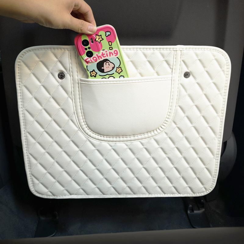 White Universal Car Seat Back Anti-Kick Pad Child Protection Rear Seat Cushion for Vehicle Safety Seat Back Kick Protector