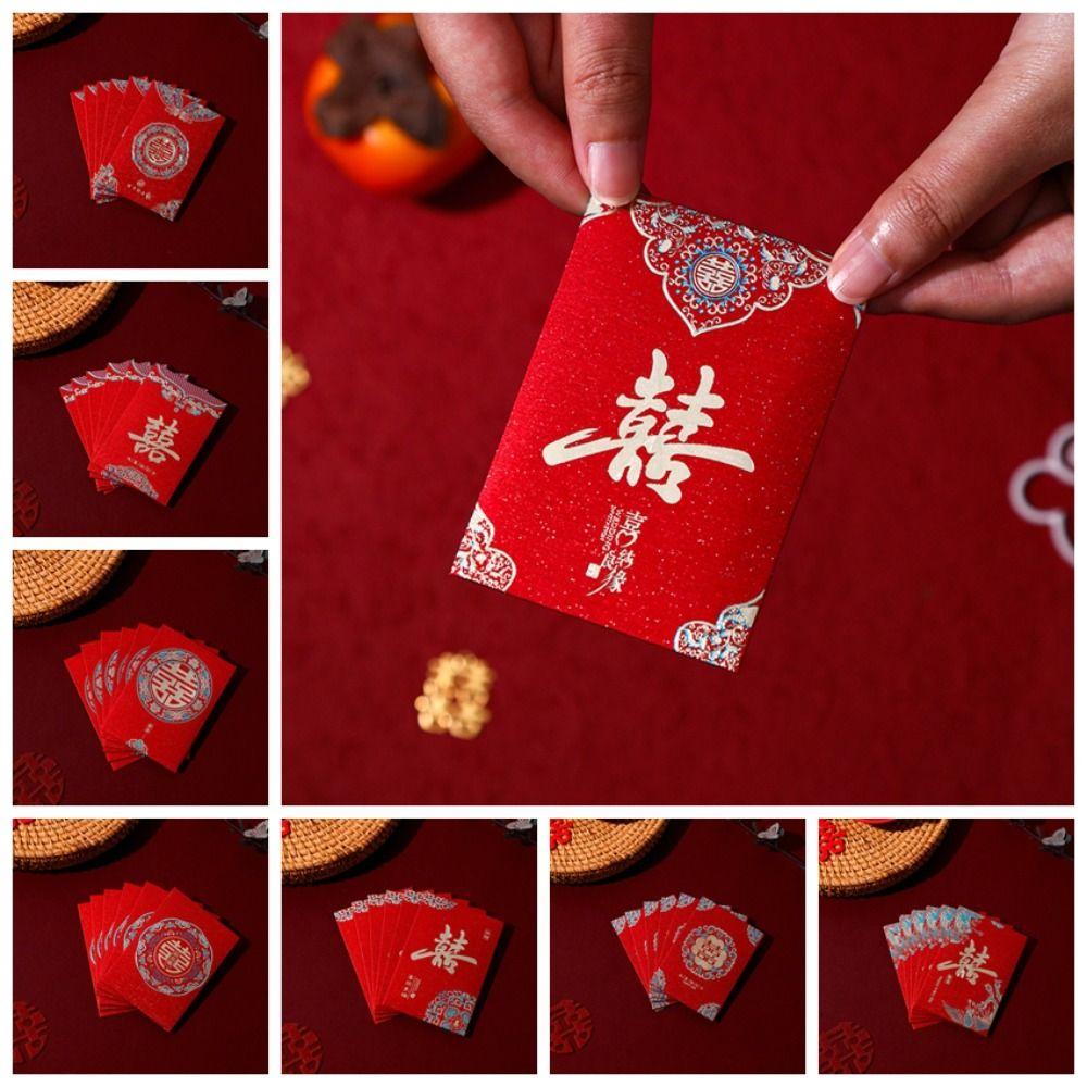 20pcs Multiple Patterns Money Pocket Best Wishes Blessing Bag Red Envelope  Spring Festival