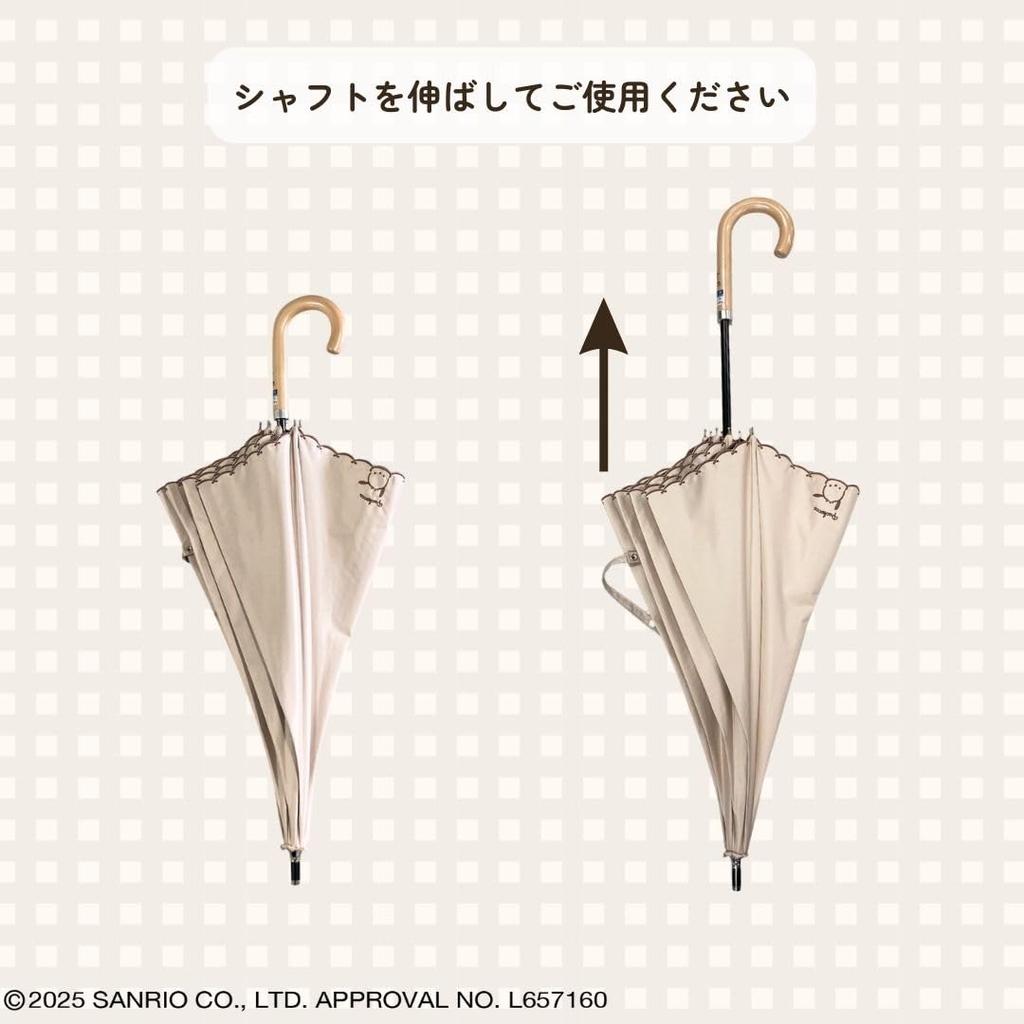 Sanrio Characters Sunny or Rainy Sliding Umbrella Parasol Embroidery Hello Kitty Kuromi Cinnamoroll Pochacco Goods Sanrio (Kuromi/Black)