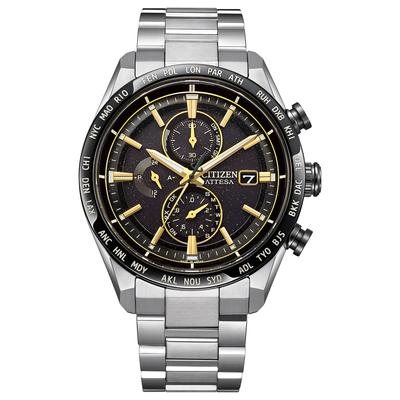 Atessa Light Powered Eco Drive Радиочасы Водонепроницаемые HINODE COLLECTION Ограниченная модель Золото Черный Серебряный [Citizen] AT8184-57E Мужские
