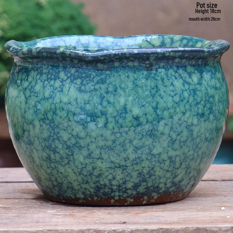 Retro Coarse Pottery Succulent Bonsai Floor Pot for Indoor Plants