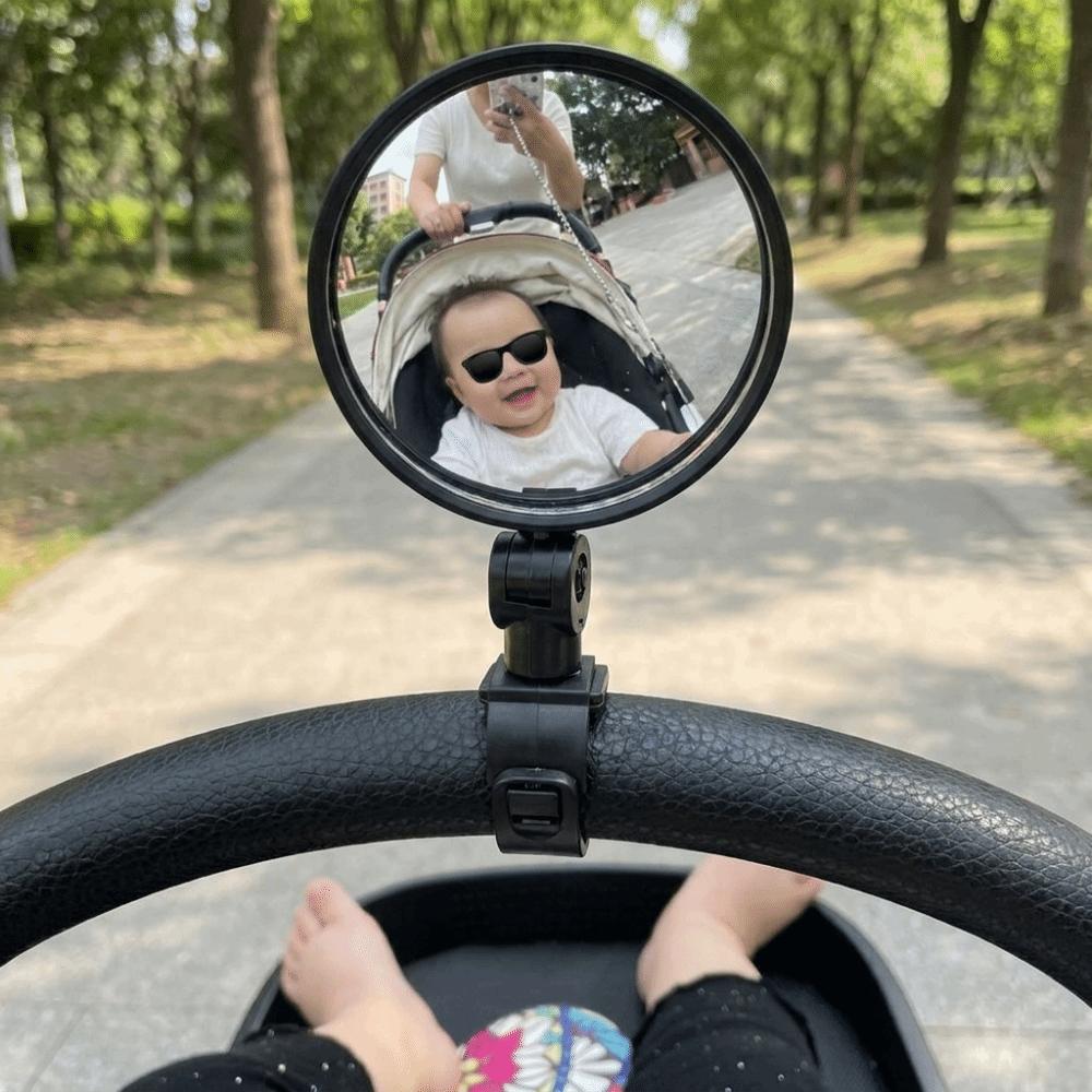 Wide Angle Stroller Rearview Mirror Shatterproof Universal Wide Angle Convex E-Bike