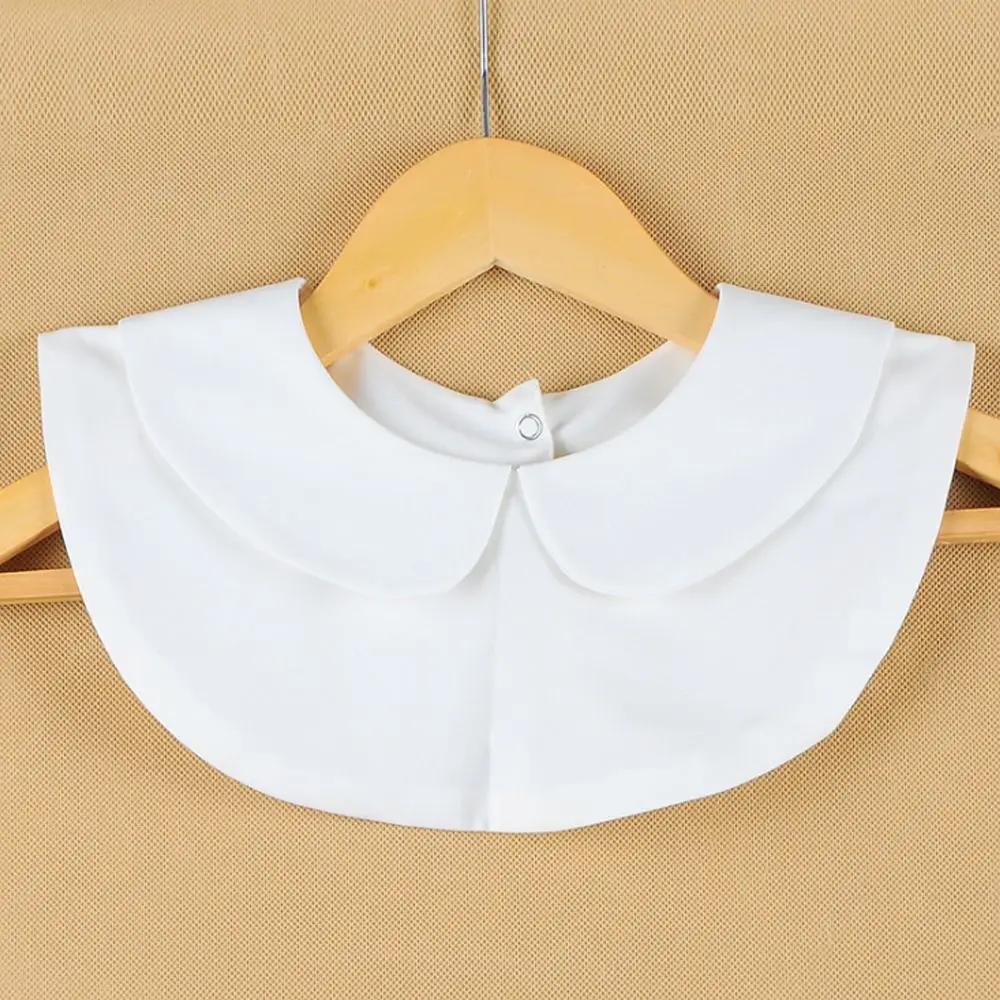 1PC Fashion Women Cotton Fake Collar Sweet Floral Lace Shawl Lapel Blouse Top Detachable Shirt False Tie Clothes Accessories