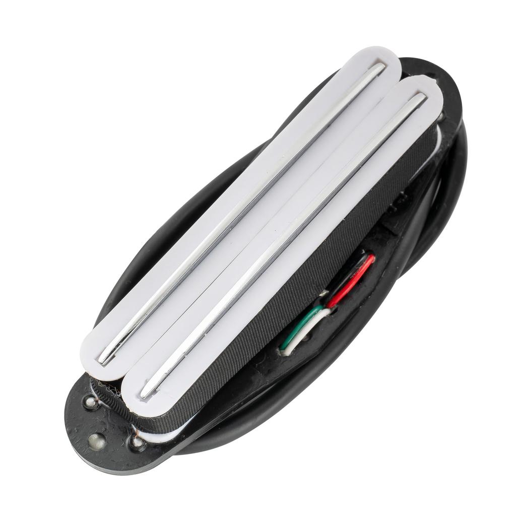Musiclily Basic HOT RAILS Звукосниматель Humbucker для гитары ST Strat Электрический Белый корпус с хромированными планками Одноразмерный для гитары,