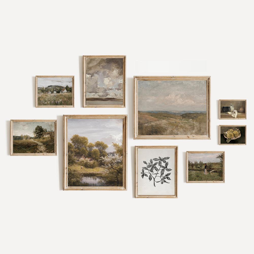 Vintage Rustic Kitchen Wall Art Poster And Prints Farmhouse Forest Neutral Botanical Retro Canvas Painting For Living Room Art