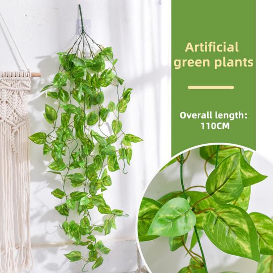 Подвесные искусственные зеленые растения Устойчивые к УФ-лучам Реалистичные Поддельные Листья Лиана Плющ Свадебная Вечеринка В помещении На открытом воздухе Сад Настенный Подвесной Искусственный Зеленый Декор