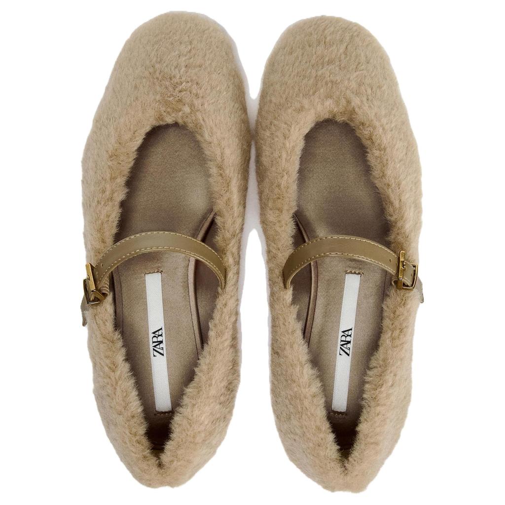 Zara Comfortable Versatile Casual Flats Women Flats Beige 13585410719