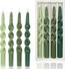 White Spiral Candlesticks Unscented -Set of 4 Twisted Candle Tapers for Holiday Wedding Party Home Dinner Decoration Party