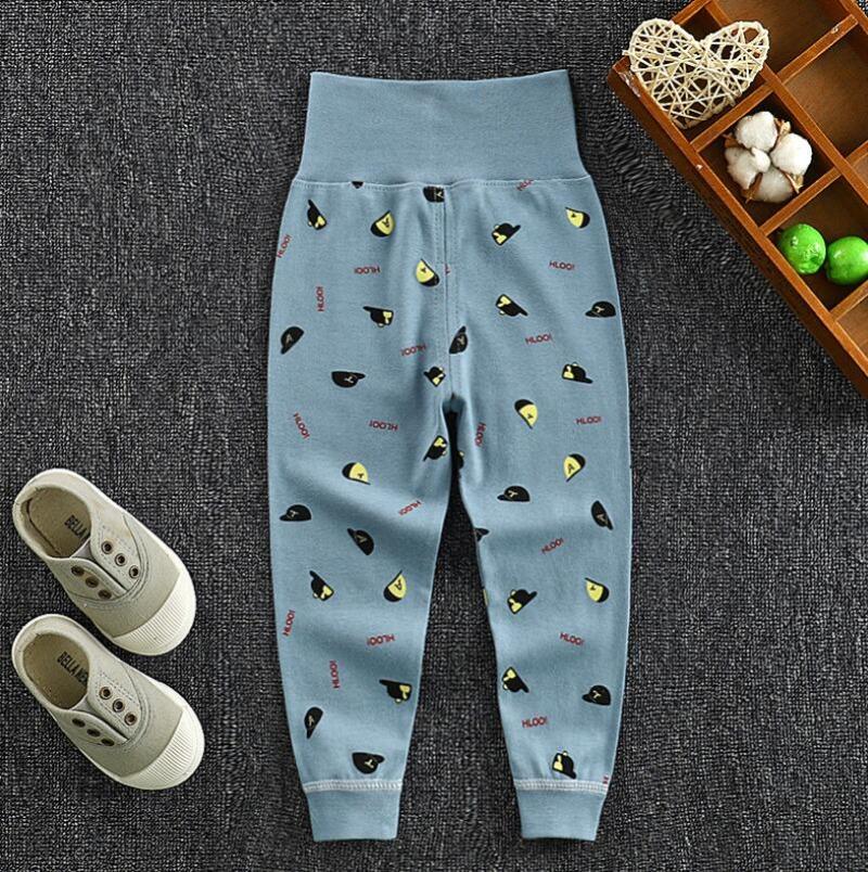 Children's 100% Cotton Autumn Pants, High-waisted Belly-protecting Pants, Baby Pants with Open Crotch, Boys' and Girls' Undershirts and Sleep Pants