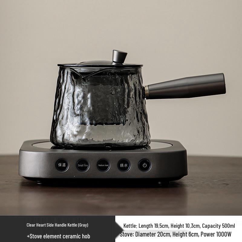 Стеклянный чайник и набор для заваривания для индукционной плиты: Белый горшок для варки, приготовления на пару и заваривания полезного чая дома