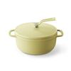Cast Enamel Pot 18cm Matte Chamomile Yellow Anhydrous Cooking Anhydrous Bake Special Recipe Book Included Oven Pot 2 Self Standing Lid