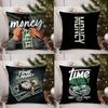 Забавный Чехол для подушки Время - деньги Диван Гостиная Спальня Двусторонняя печать Квадратная Подушка Подушка для сна Наволочка
