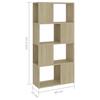 Bookshelf Room Divider Sonoma Oak Finish 60 x 24 x 124.5 cm Particleboard