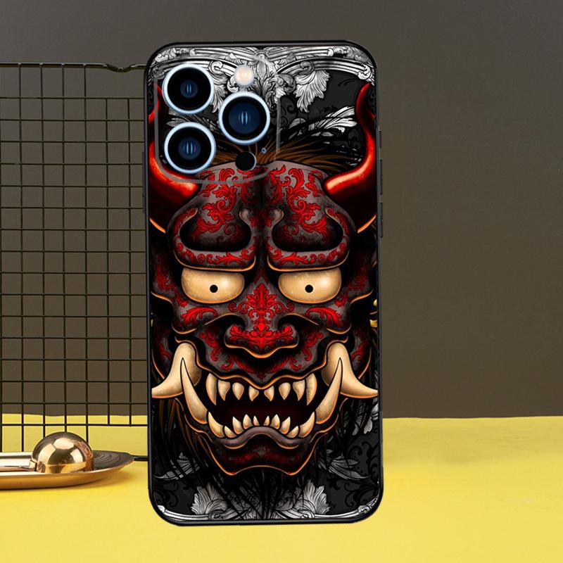 Японская маска Ханья Чехол для телефона для iPhone 16 15 14 13 12 11 Pro Max X XR XS Max 7 8 Plus 12 13 Mini Задняя крышка