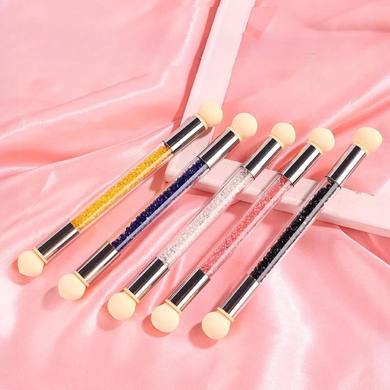 Градиентный карандаш для теней Двусторонний аксессуар для рисования на ногтях Кисть для нанесения точек на ногти Губчатая головка Ручка для страз Кисть для дизайна ногтей
