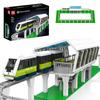 Mould King 12040 Итальянский скоростной трамвай Marconi Express Модель поезда Строительные блоки Двойная дизельная локомотивная модель поезда с дистанционным управлением и приложением для детей Комплект,