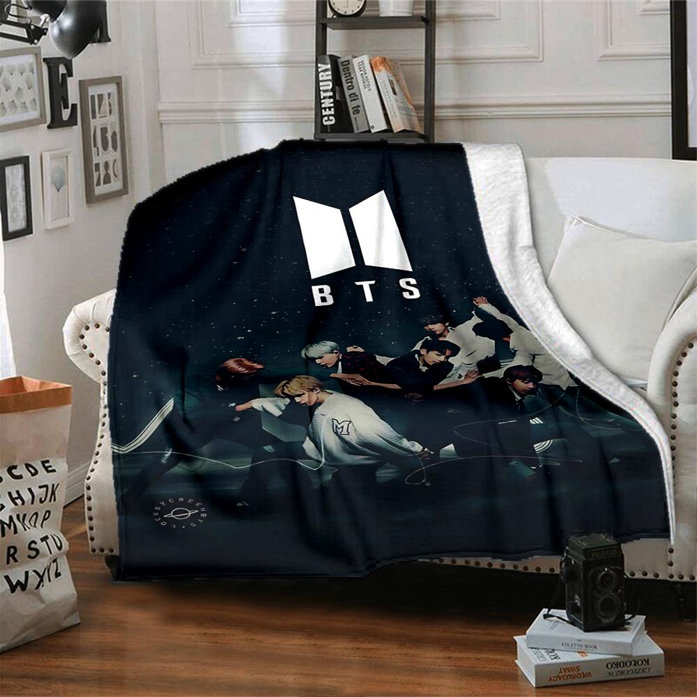 Bts Love Story Flannel blanket, soft and warm, suitable for beds and sofas, all seasons, portable travel blanket. 0730132