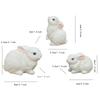3pcs Lovely Bunny Figurines Cute Miniature Rabbit Statue Garden Decoration Animal Sculptures  Gift