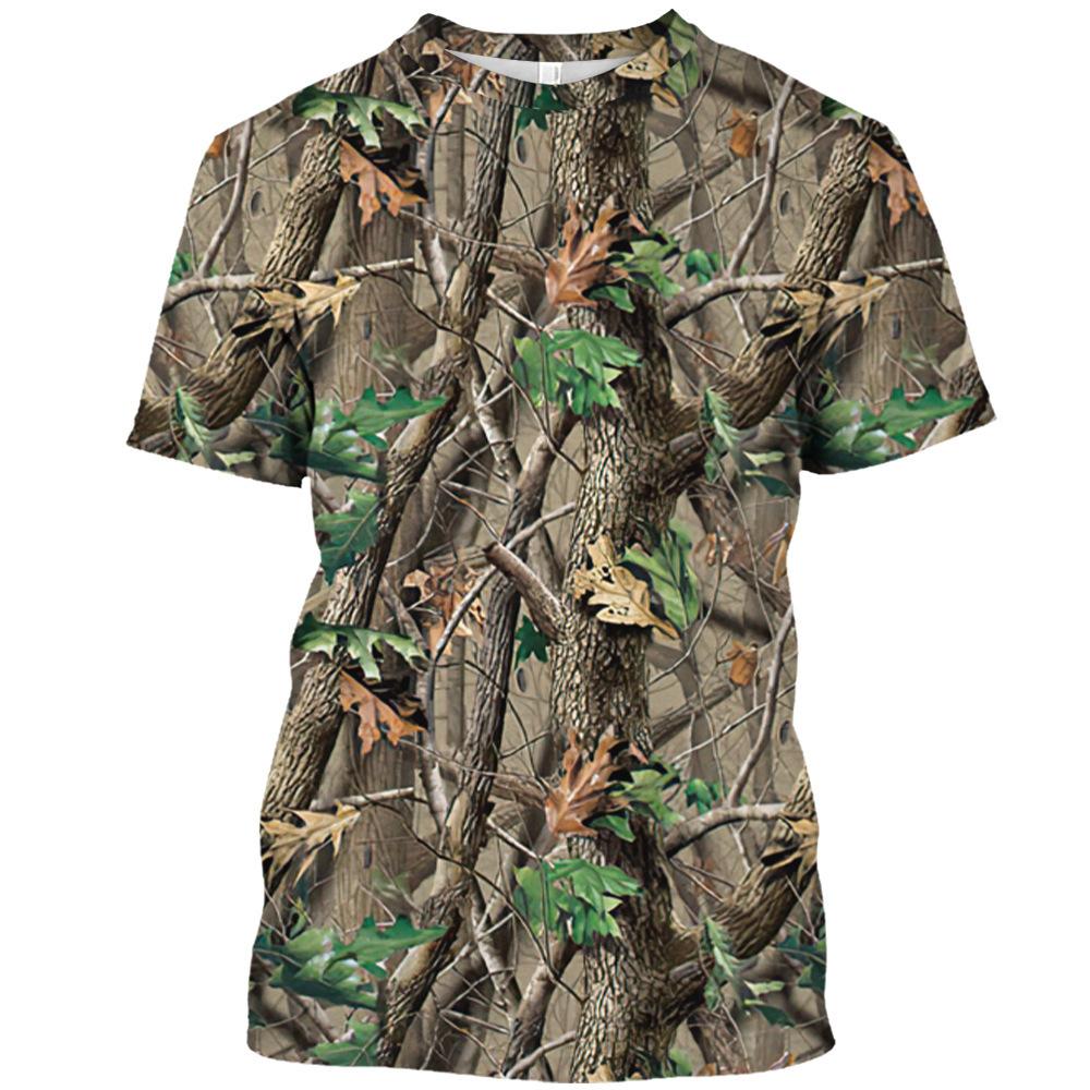 Мужская футболка с коротким рукавом и камуфляжным принтом «Джунгли», забавная, с круглым вырезом, 3D-печать, модная летняя футболка