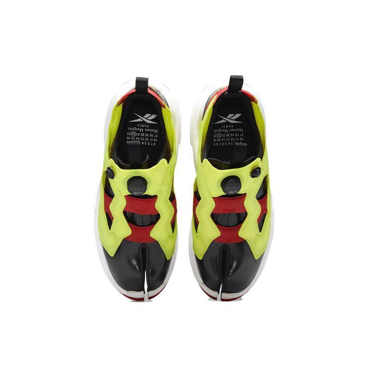 Maison Margiela X Reebok Tabi InstaPump Fury Oxford Yellow Unisex Sneakers Black Vector-Red H06543
